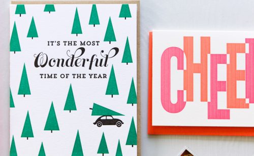 Letterpress Holiday Card Set from Nicely Noted