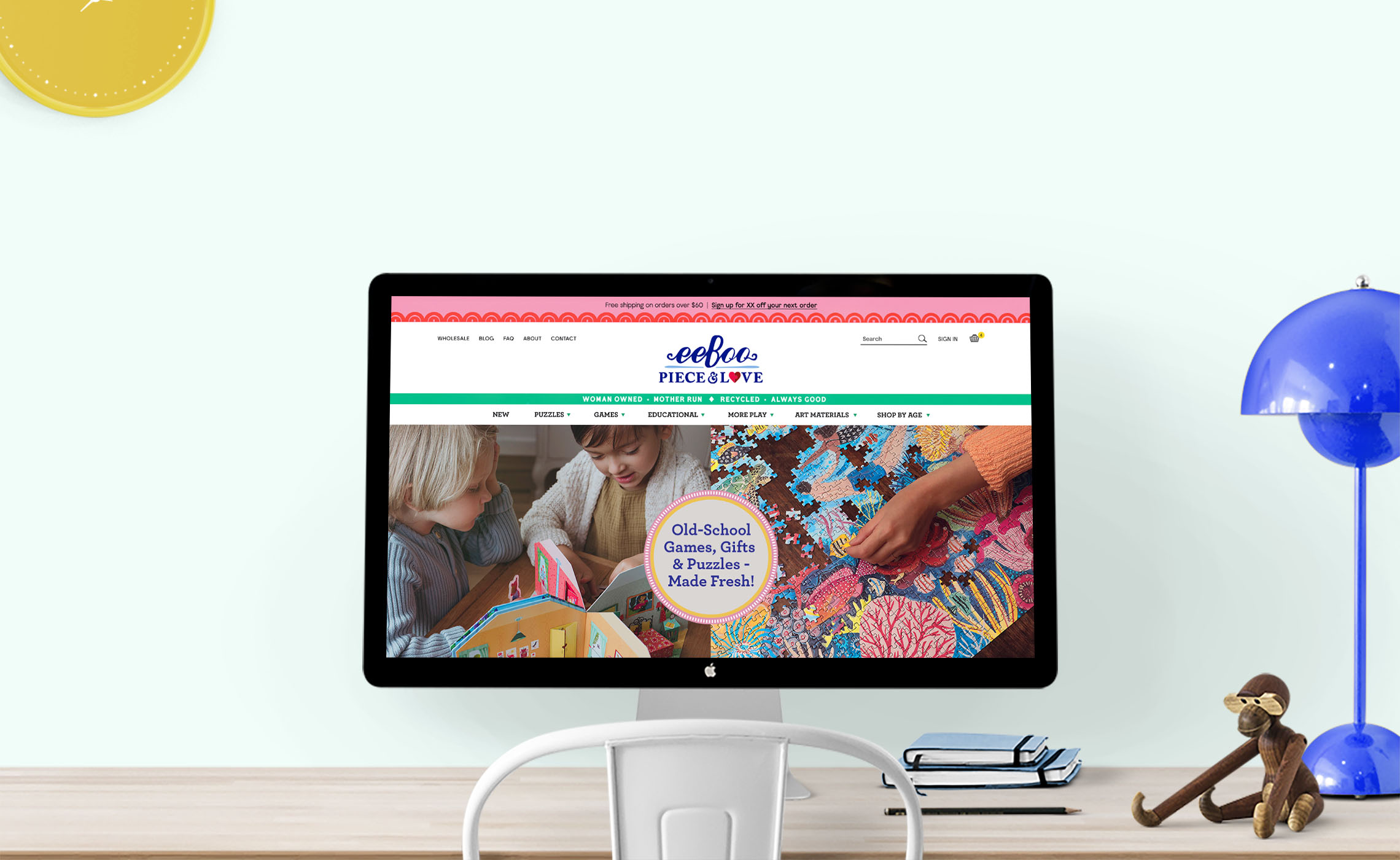 eeBoo - website and brand design for a boutique toy and puzzle brand.